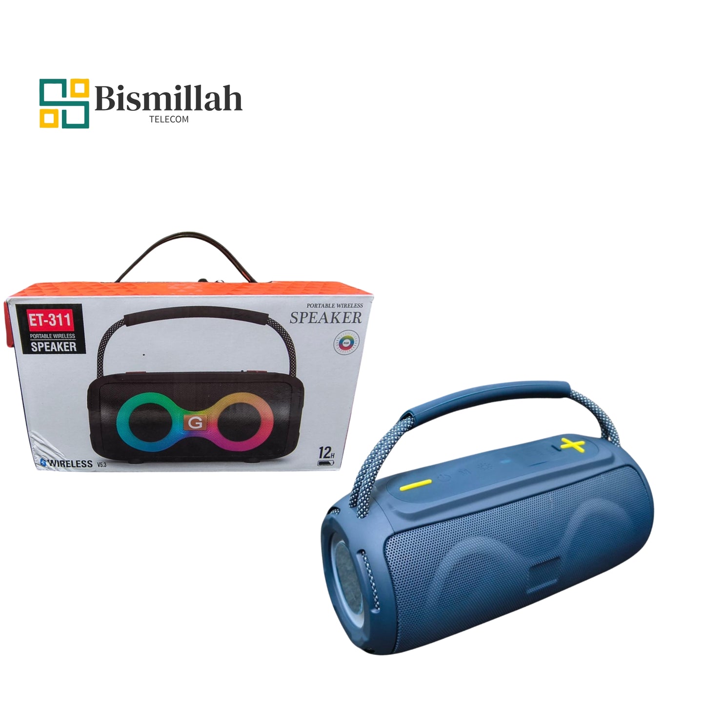 ET-312 Portable Bluetooth Speaker – Hi-Fi Sound, USB, AUX, FM