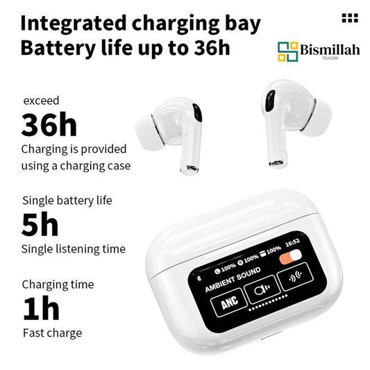 Airpods A9 Pro ANC Touch Screen Display Earbuds