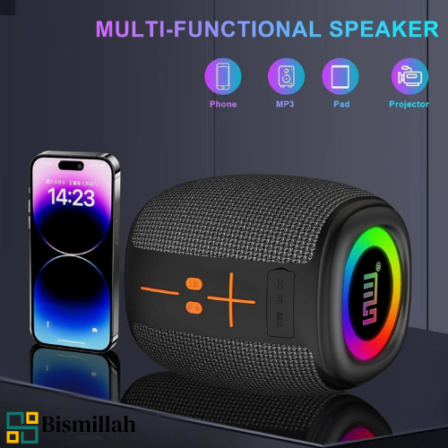 HM-805 Portable Wireless Bluetooth Speaker with RGB Lights (IPX4, 8W, 1200mAh)