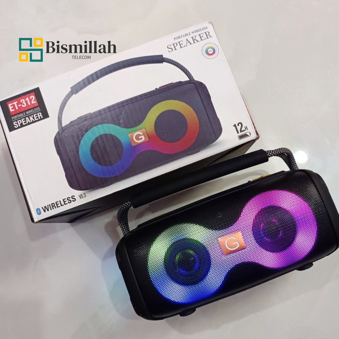 ET-312 Portable Bluetooth Speaker – Hi-Fi Sound, USB, AUX, FM