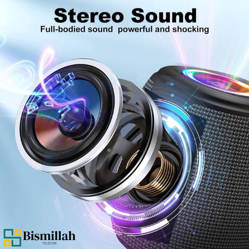 HM-805 Portable Wireless Bluetooth Speaker with RGB Lights (IPX4, 8W, 1200mAh)
