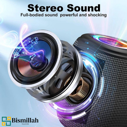 HM-805 Portable Wireless Bluetooth Speaker with RGB Lights (IPX4, 8W, 1200mAh)