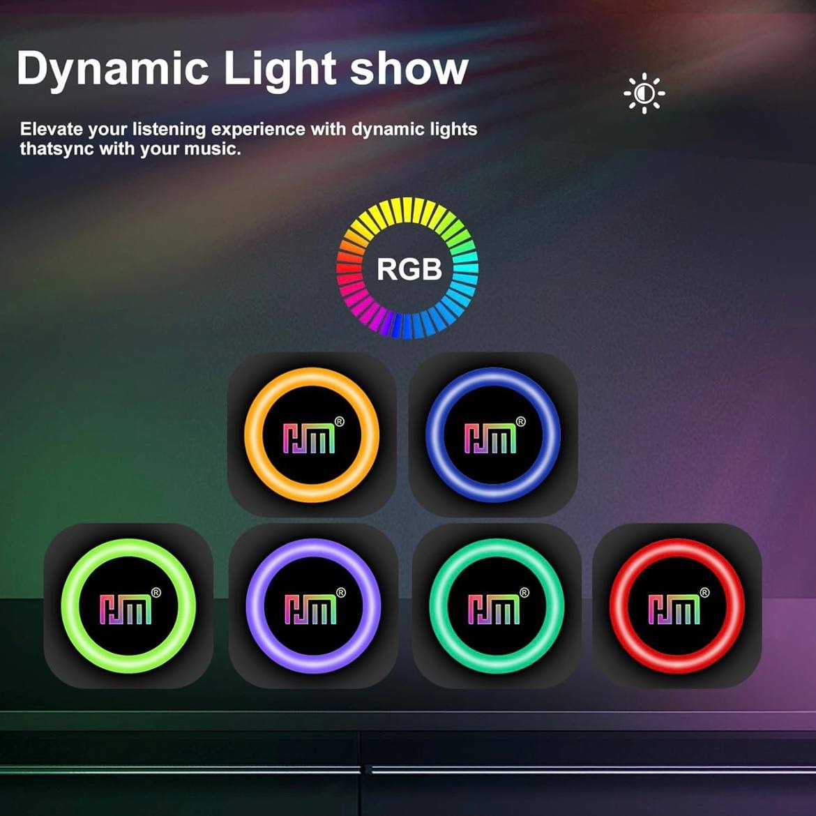 HM-805 Portable Wireless Bluetooth Speaker with RGB Lights (IPX4, 8W, 1200mAh)